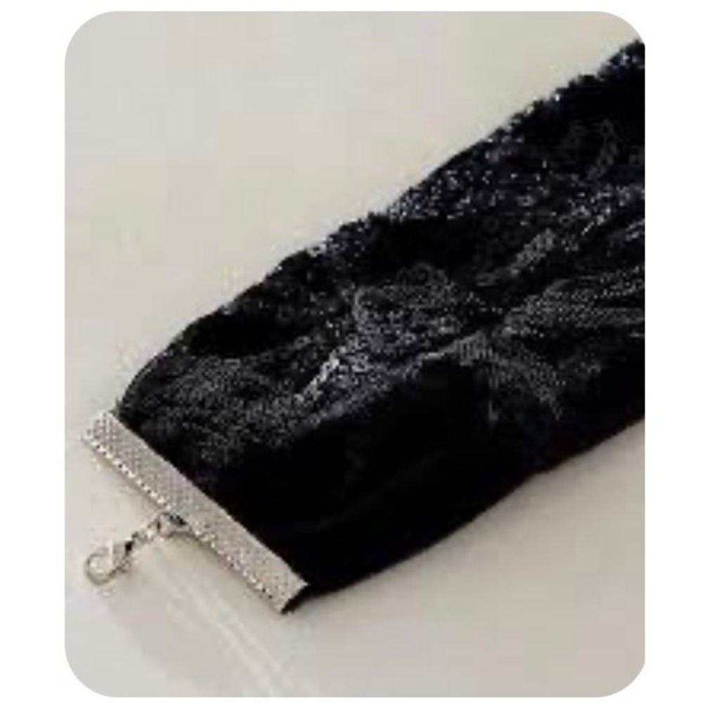 FREE PEOPLE Women's Black Soft Armour Wide Choker velvet mesh New NWT boho - Picture 3 of 3